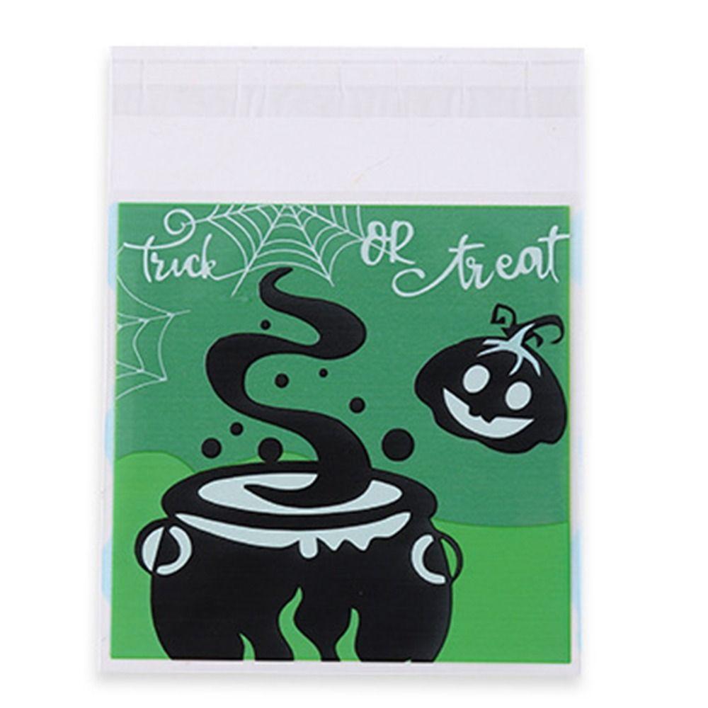 100Pcs/Set 4 Pattern Halloween Candy Bags Self-Sealing Pumpkin Ghost Bat Gift Bags  Kids