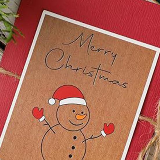 Christmas Gift Card Holder 5 Slots Postcard Card Sleeve Christmas Tree/Snowman Money Holder Envelope Booklet for Xmas Party Supplies