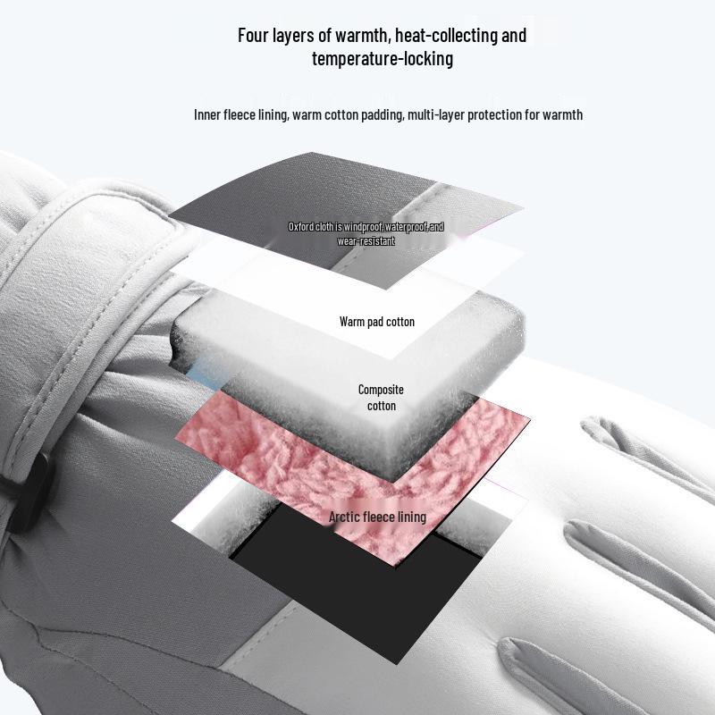 Unisex Winter Ski Gloves: Water-Repellent, Windproof, Thick, Warm, Non-Slip, Touchscreen Compatible, Ideal for Skiing, Cycling, and Driving