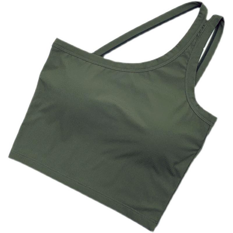 Asymmetric Off Shoulder Camisole with Built In Bra Back Detail Design