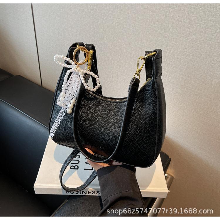 2025 New Trendy Simple Underarm Bag Premium Textured Palm Pattern Dumpling Bag Versatile Shoulder Crossbody Bag Women's Bag