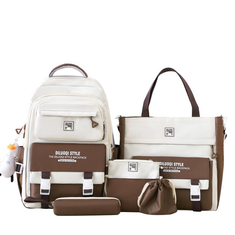 

TS JYL laptop bag,Wholesale Student Backpack Girl Canvas Large Color Block Handbag Set One size fits all серый