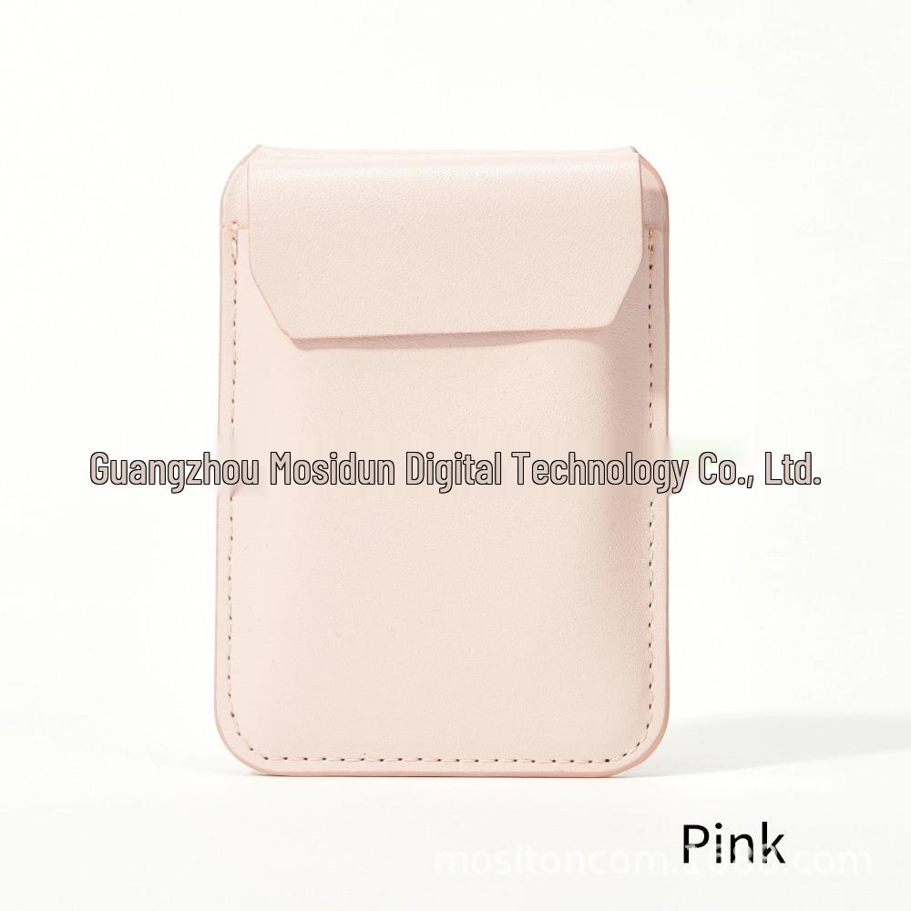 Apple MagSafe Magnetic Card Holder for iPhone 16/15 - PU Leather Wallet Bracket светло-розовый