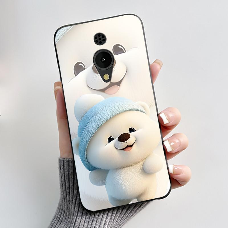 Phone Case For Nokia 150 2G 2023 Casing Luxury Cute Love Rabbit Funny Cartoon Black Matte Soft Silicone Shockproof Cover Shell