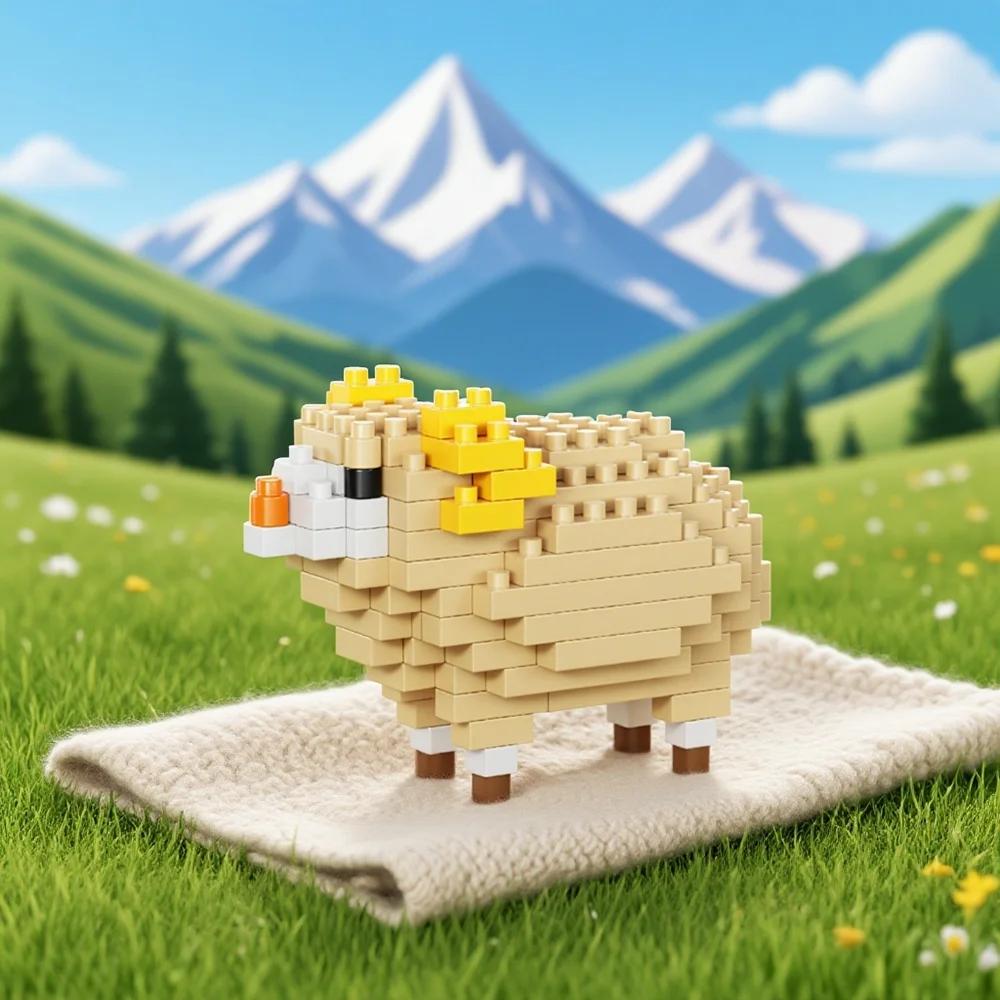 Crazy Animal Mini Toy Building Blocks - Sheep, Zebra, Cow, Camel, Alpaca DIY Stress Relief, Adorable Desktop Animal Decorations