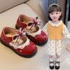 Spring Summer Girl's Shoes Beading Bow-tie Baby Girl Shoes Crystal Princess Dress Shoes Bordered Children Footwear F02262