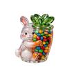 Easter Bunny Glass Candy Jar Shape Clear Glass Jar Easter Chocolate Candy Treats Cookies Sweets Bunny Ears Storage Container