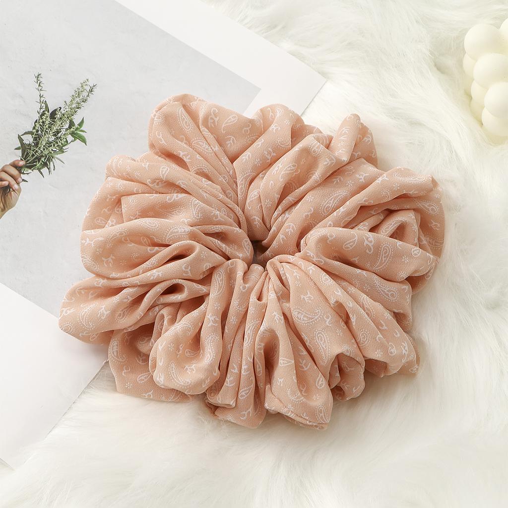 Fashion Muslim Printed Scrunchy Large Premium Oversize Hair Band Malaysia Chiffon Big Size Muslim Hijab Scrunchies