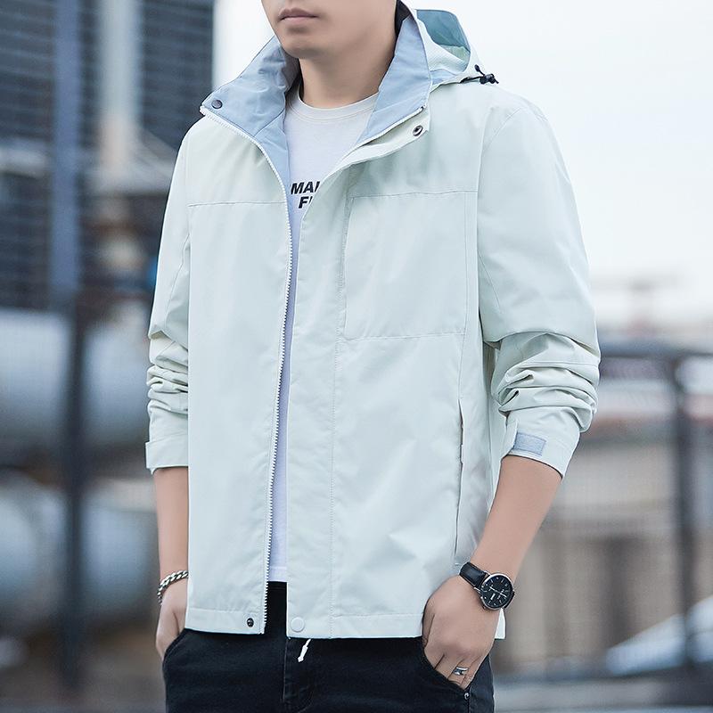 Jacket Men Spring and Autumn Couple Jacket Men Handsome Casual Hooded Tooling Jacket Men
