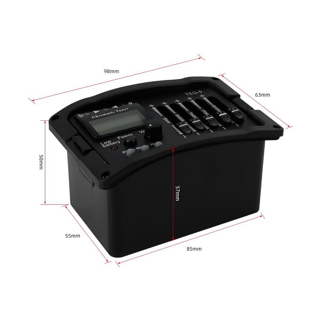 Ogdni Acoustic Guitar Preamp EQ Equalizer for Acoustic Guitar Amplifier with Digital Chromatic Tuner and Piezo Pickup for Acoustic Guitar Accessories