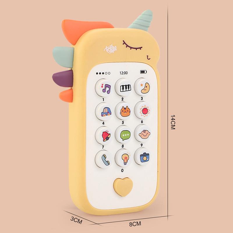 Kids Learning Phone Toy Educational Music Story Bilingual Development with Interactive Light-Up Buttons