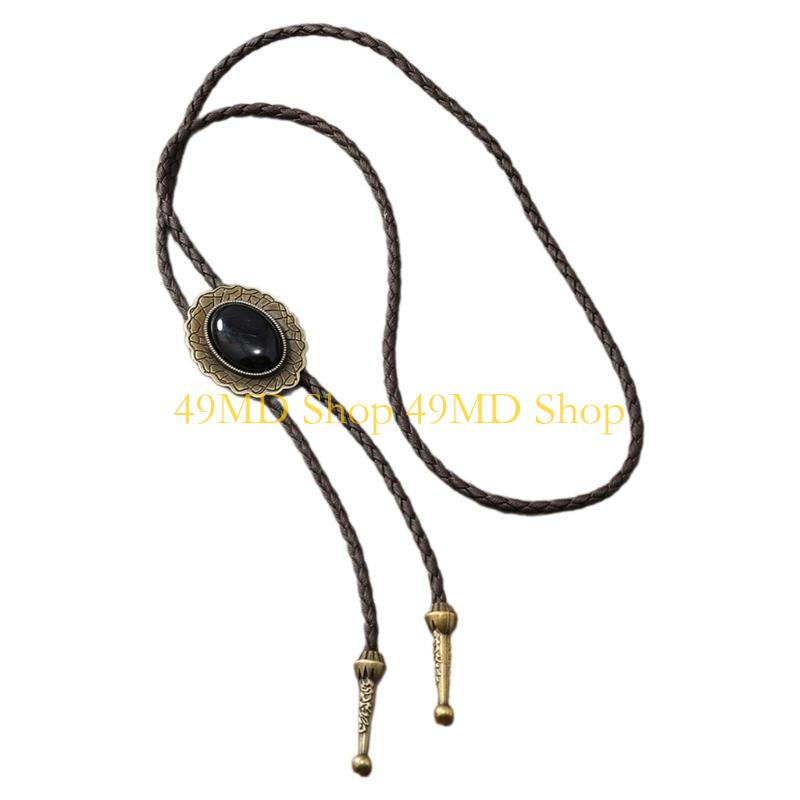 

49MD Cowboy Hat Pendant Bolo Tie Necklace Necktie Shirt Collar Jewelry Accessories