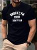 2026 Hot Sale Summer New Unisexs Summer Fashion Casual Loose Brooklyn Est 1631 Printed Sports Round Neck Short Sleeve Tshirt Top