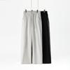 Men's Casual Drawstring Knit Straight-Leg Sweatpants, Hong Kong Style - Loose, Wide-Leg, Floor-Length for Spring and Autumn