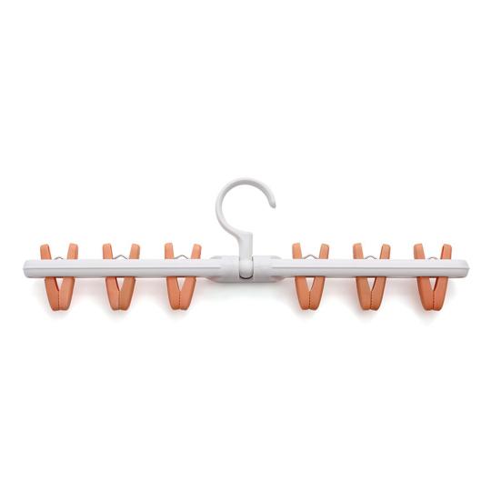 Clothes Drying Rack Small Folding Underwear Hangers with 6 Clips 360 Degree Rotatable Multifunctional Laundry Hanger for Socks Towels Bras Baby