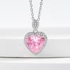 European & American Pink Heart-Shaped Jewelry Set: Women's Ring, Necklace & Earrings