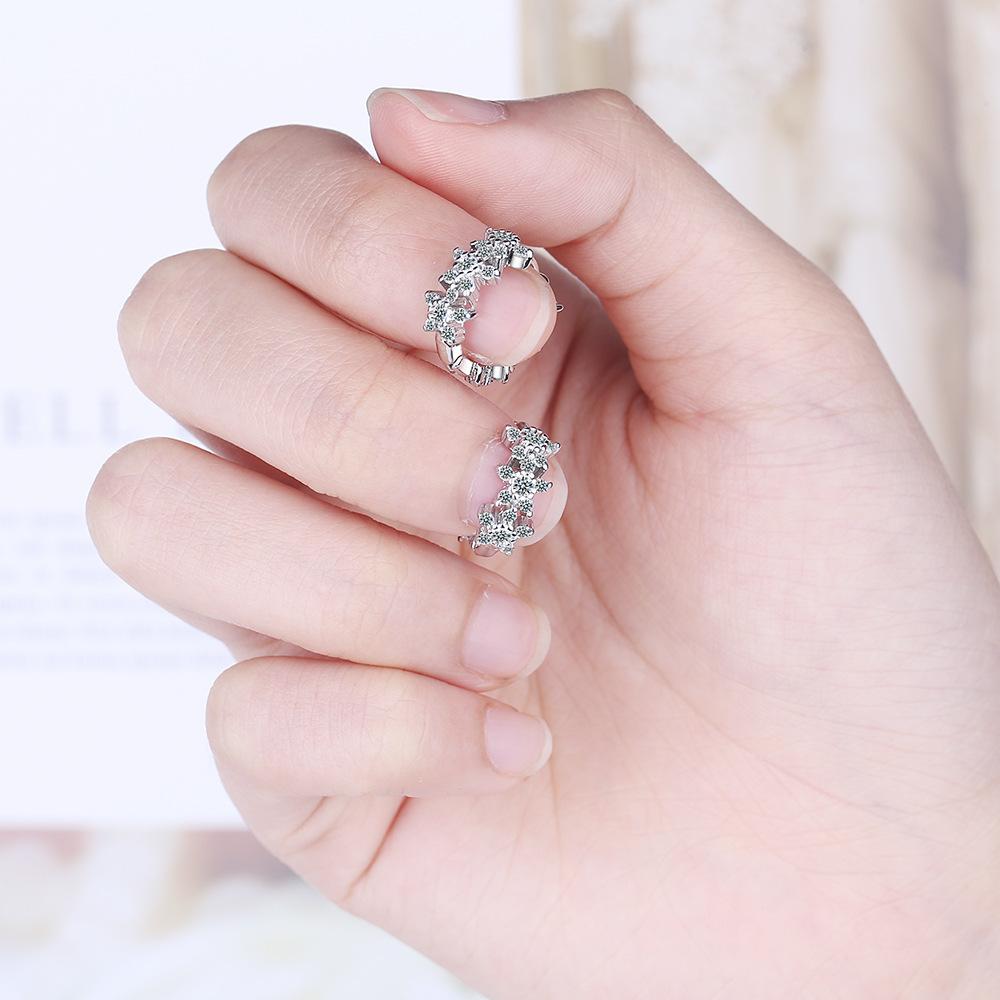 Simple Female Earrings  Sterling SIlver Cross Plum Blossom Mosaic Cubic Zircon Earrings for Women  Girlfriend Gift