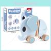 Kids Pull Wooden Rope Elephant Cart Toy For Toddler Learning And Entertainment