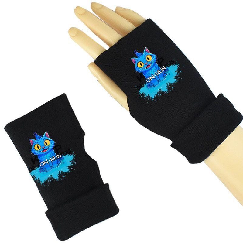K-POP Witch Hunt Team Gloves, Children's Cycling and Writing Half-finger Gloves, Autumn and Winter Warm Gloves