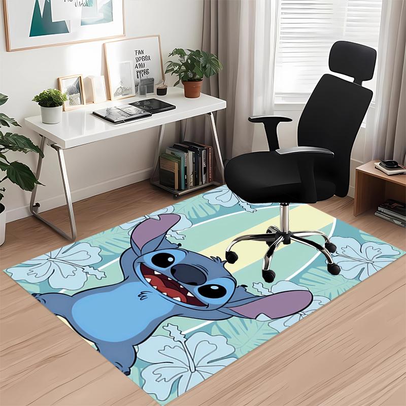Stitch Printed Carpet, for Office Chair Living Room Bedroom Kitchen Room Decor Gifts.