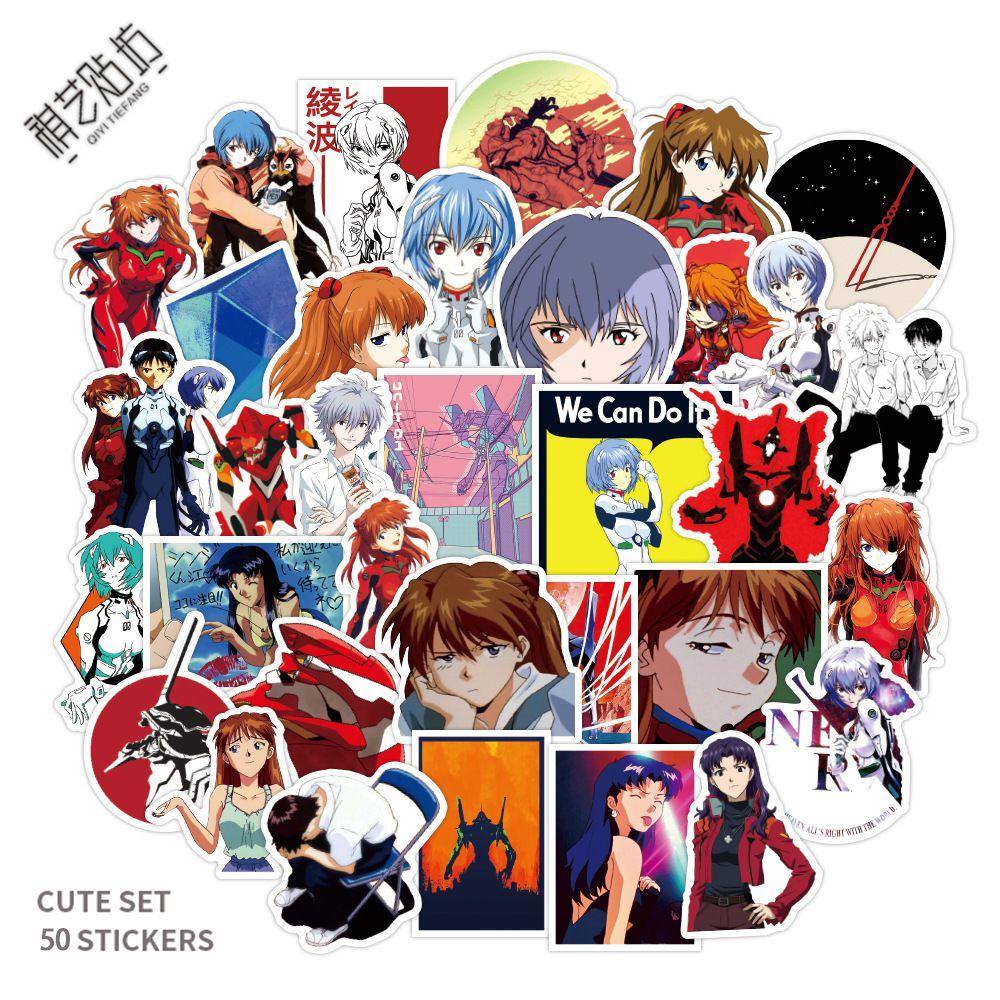 50pcs Genesis Neon Evangelion Novel Vinyl Waterproof Stickers For Water Bottle
