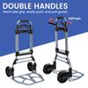 Folding Aluminum Hand Truck Dolly Cart 150KG Capacity Heavy Duty Two-Wheeled TPR Wheels Industrial Cargo Handling Storage