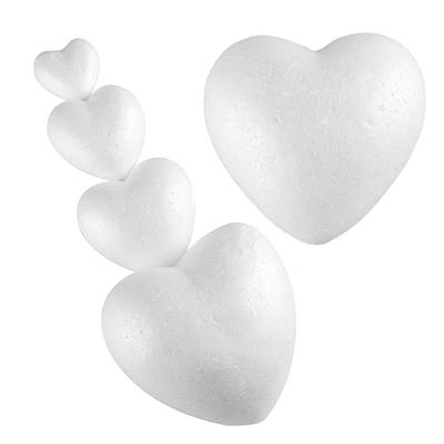 6/8,5/10/15cm DIY Hochzeitsdeko Modellier Styropor Herz Schaumstoffform Party Dekoration Weiße Bastelbälle
