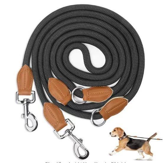 

Adjustable Genuine Leather Double-Headed Pet Leash 1.2CM*300CM