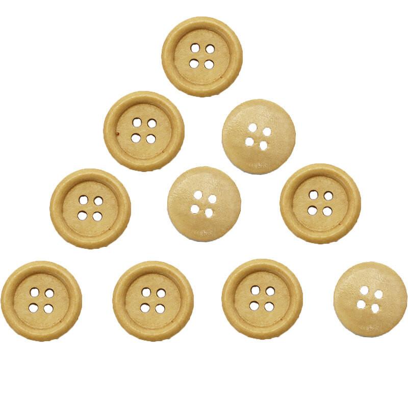 (50Pcs/pack) 2cm 4-Hole Wooden Button Painted Buttons Clothing Accessories DIY Decoration By Hand Holiday Decorations