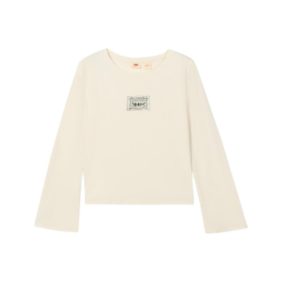 Levis Casual Simple Comfortable Knit Crew Neck Long Sleeve T-Shirt Women Tops 0052A-0000