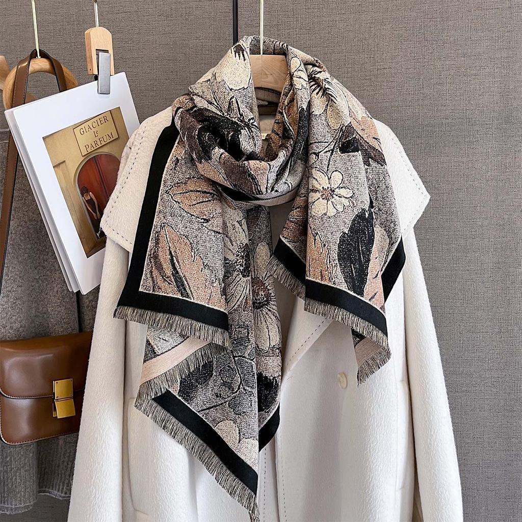Cashmere Scarf Autumn Winter Shawl Women Retro Designer Scarves Thick Warm Blanket Wrap Bufanda Poncho Echarpe Pashmina Stoles