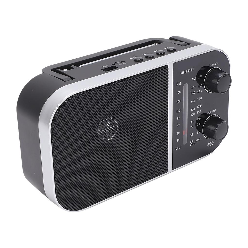 Portable AM FM SW Radio Retro Rechargeable Handheld Bluetooth Speaker Multi Band Radio for Travel