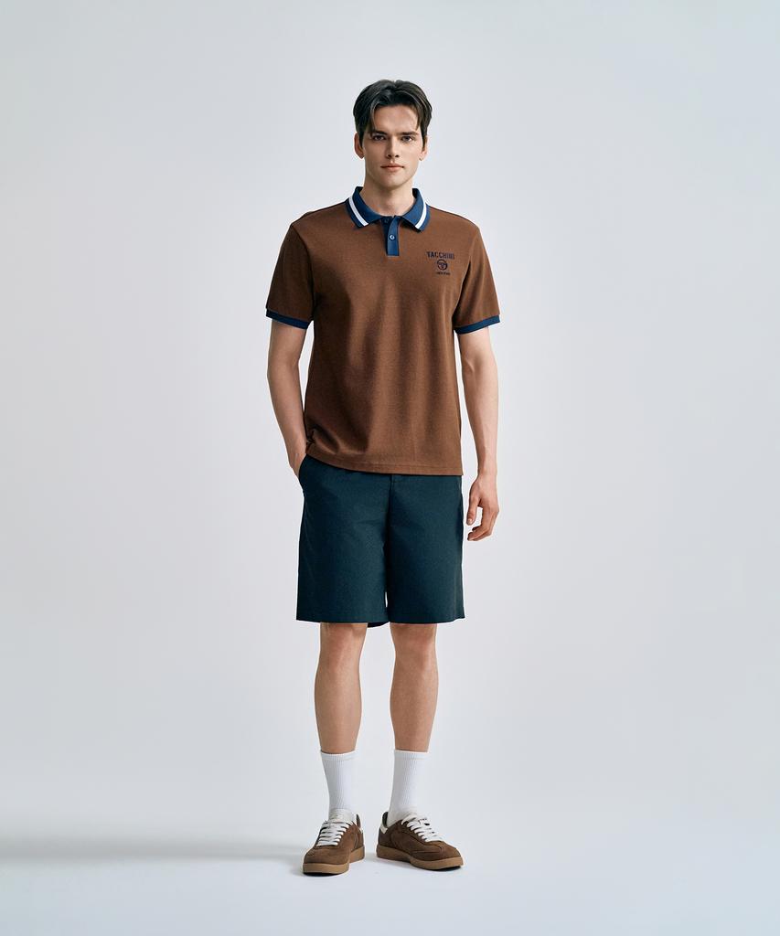 SERGIO TACCHINI M Double Knit Open Collar Polo
