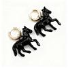 Exaggeration Stereoscopic Small Horse Pendant Earrings for Women Creativity Cute Animal Earrings Charm Jewelry Holiday Gift