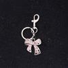 Metal Bowknot Keychain with Sparkling Rhinestones Elegant Gift for Women Fashionable Keyring Pendant