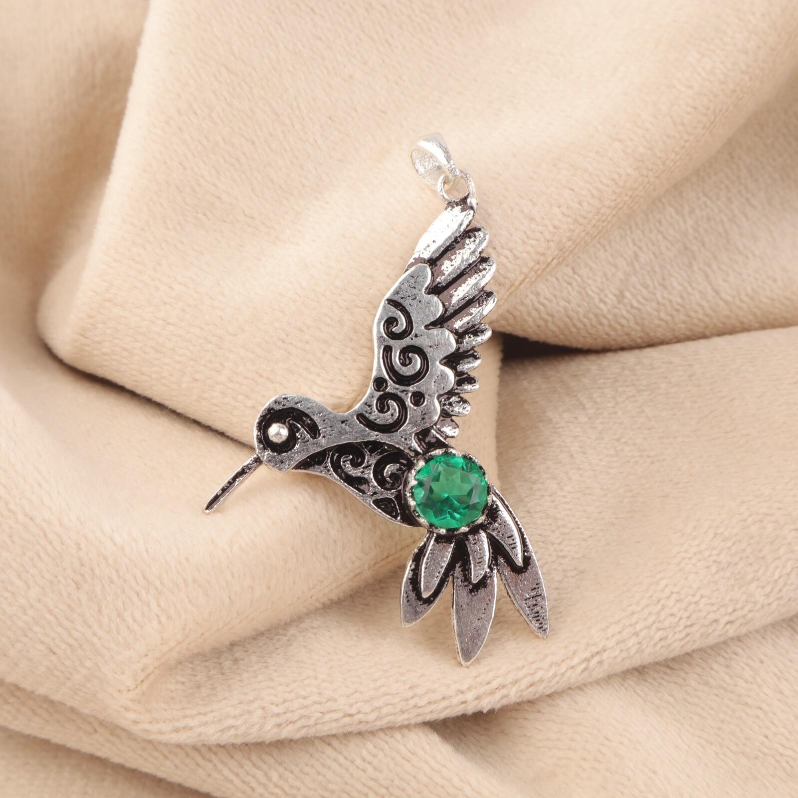 

Хромовый диопсид драгоценный камень 925 стерлинговое серебро кулон 1,8 ювелирное украшение подарок для мамы CP-20-6