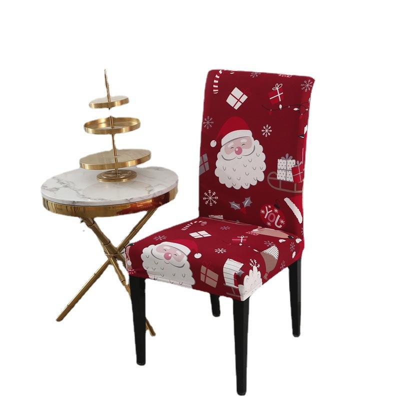 Christmas Elastic Chair Cover One-Piece Office Chair Cover Simple Dining Chair Cover Chair Cover Hotel Seat Cover