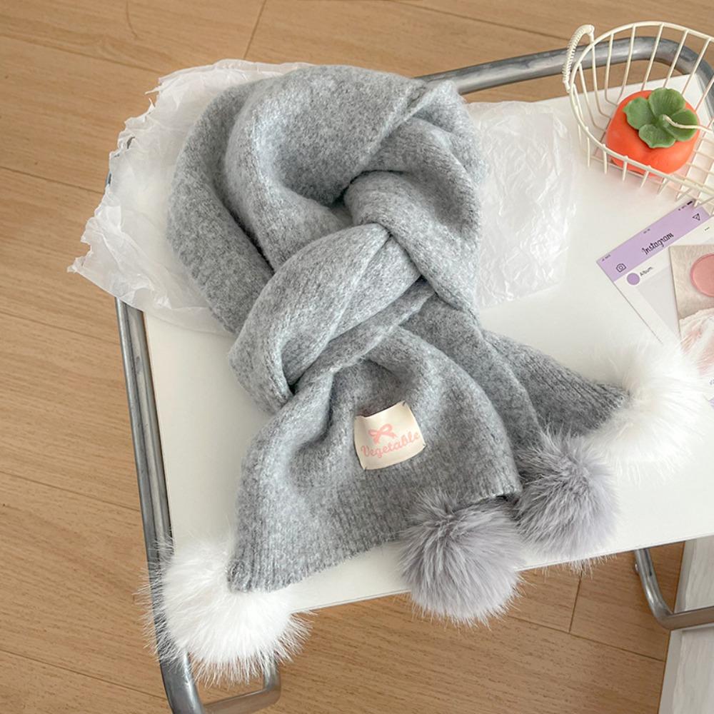 

Solid Color Women Scarf Thick Wool Scarf Korean Neckerchief Women серый