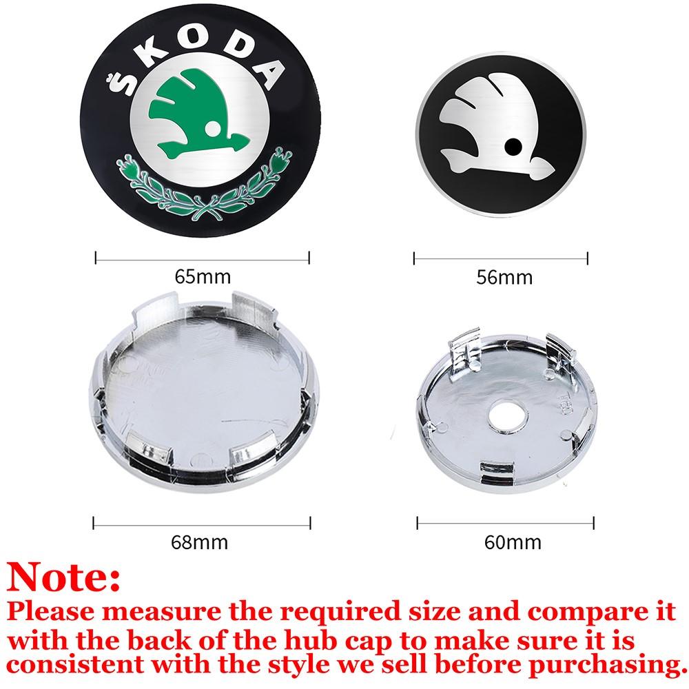 zbrgi9 56/60/65/68MM Car Styling Wheel Center Cover Badge Hub Cap Sticker for Skoda Octavia Rapid Fabia Karop Kamiq uperb Kodiaq Scala