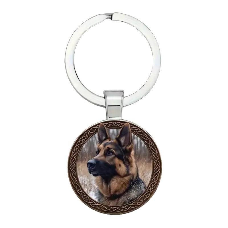 German Shepherd Dog Keychain With Zinc Alloy Material For Gift And Key Organizer