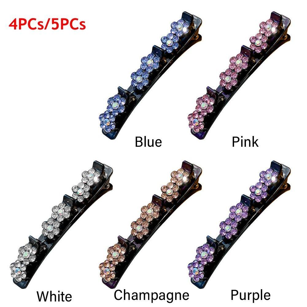 Stone Hair Clips Flower Hairclip Braided Hair Clips Rhinestone Hair Clips Hairpin Duckbill Clip