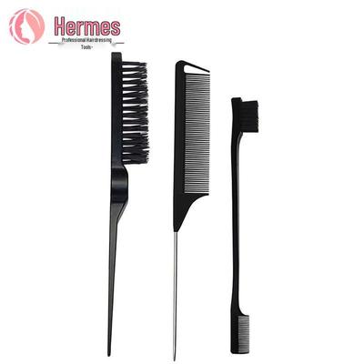 Cross-Border Hairdressing Comb and Brush Set: Rat-Tail, Teasing, Double-Ended, Styling, Toothbrush Eyebrow Brush for Makeup and Updos