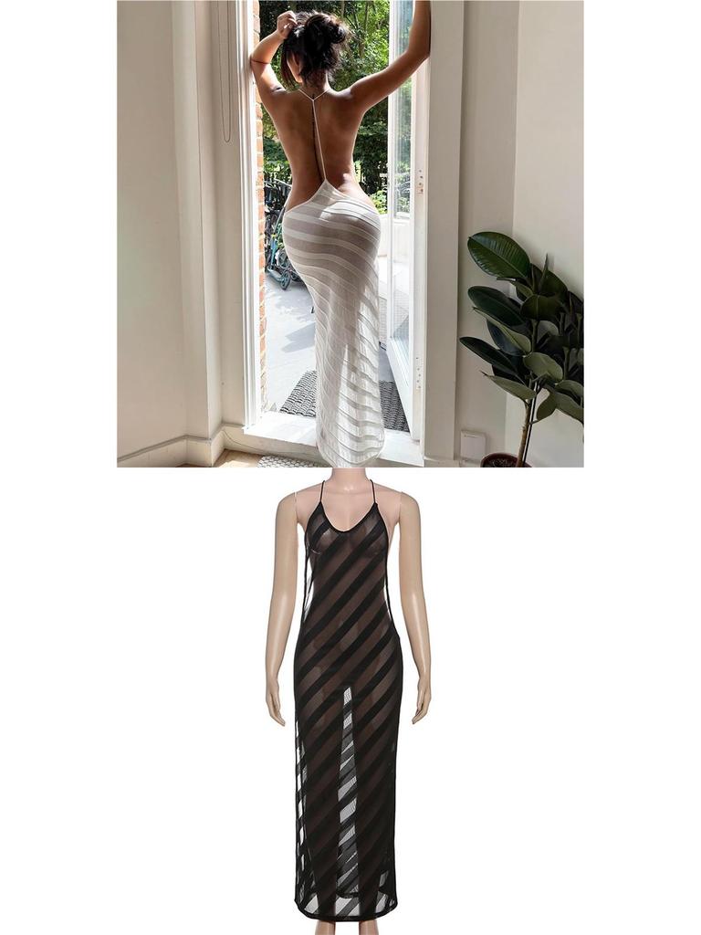 Backless Side-Slit Dress