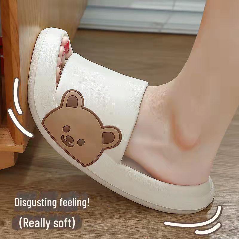 Cartoon Bear Thick-Soled Summer Sandals: Unisex Outdoor & Bathroom Wear