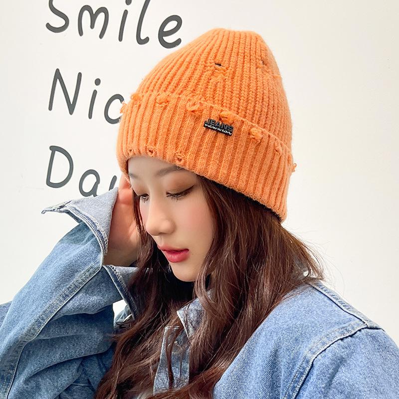 Hat Outdoor Women Hats Warm Chunky Knit 