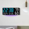Large Digital Wall Clock with Atmosphere Lights Remote Control Temp Humidity Display LED Table Clock Multifunctional Alarm Clock