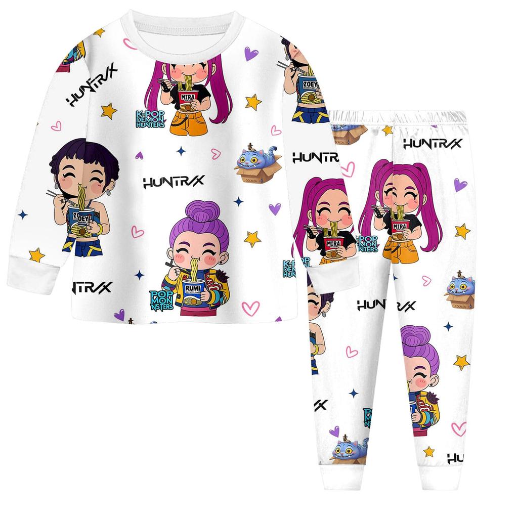 Children's Fashion Suit Skirt Round Neck Long Sleeve Top Pants