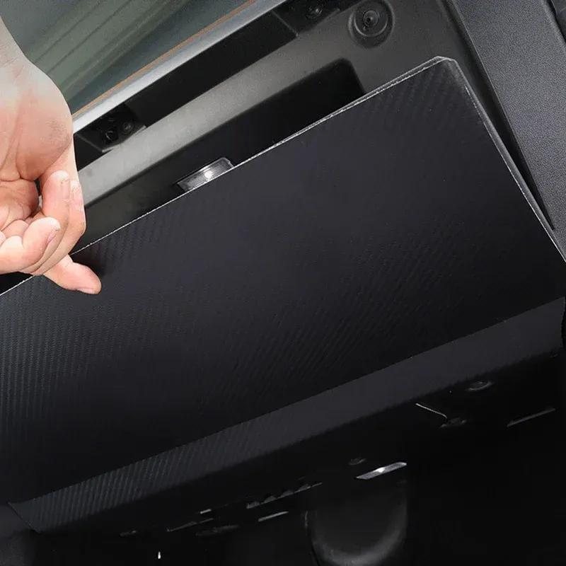 For Tesla Model 3 Passenger Protection Sticker Glove Box Anti Kick Pad Carbon Fiber Leather Car Modification Accessories 2017-23