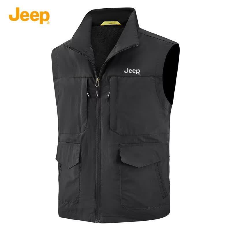 JEEP Men s Quick-Dry Mesh Outdoor Work Vest 4XL чёрный