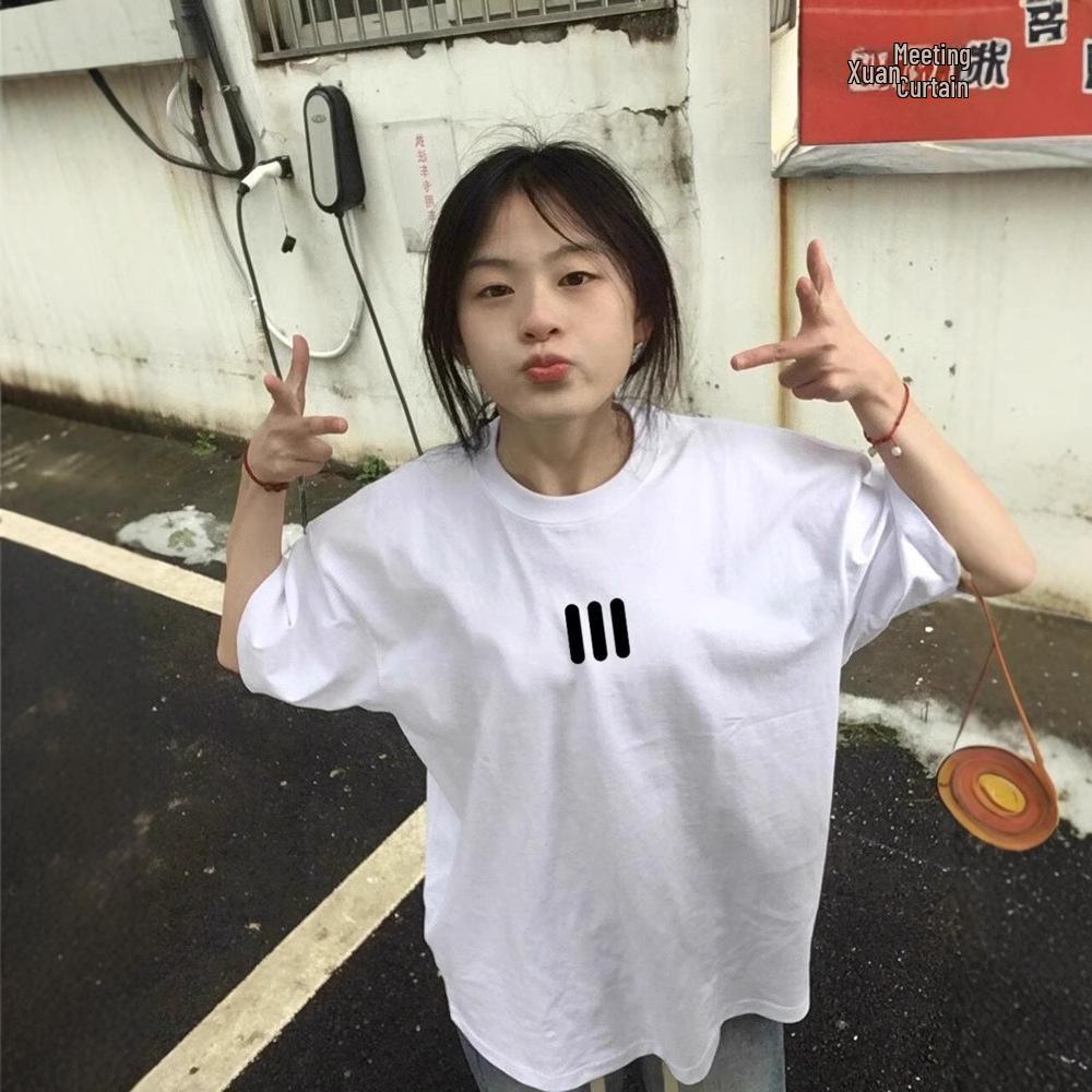 Women's Oversized Short-Sleeve Pure Cotton T-Shirt - American Brand Summer Fashion